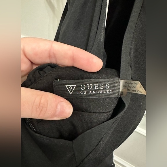 Guess Black and White Lace Mini Halter Key Hole Sheer Back Dress size 2 - Picture 8 of 8